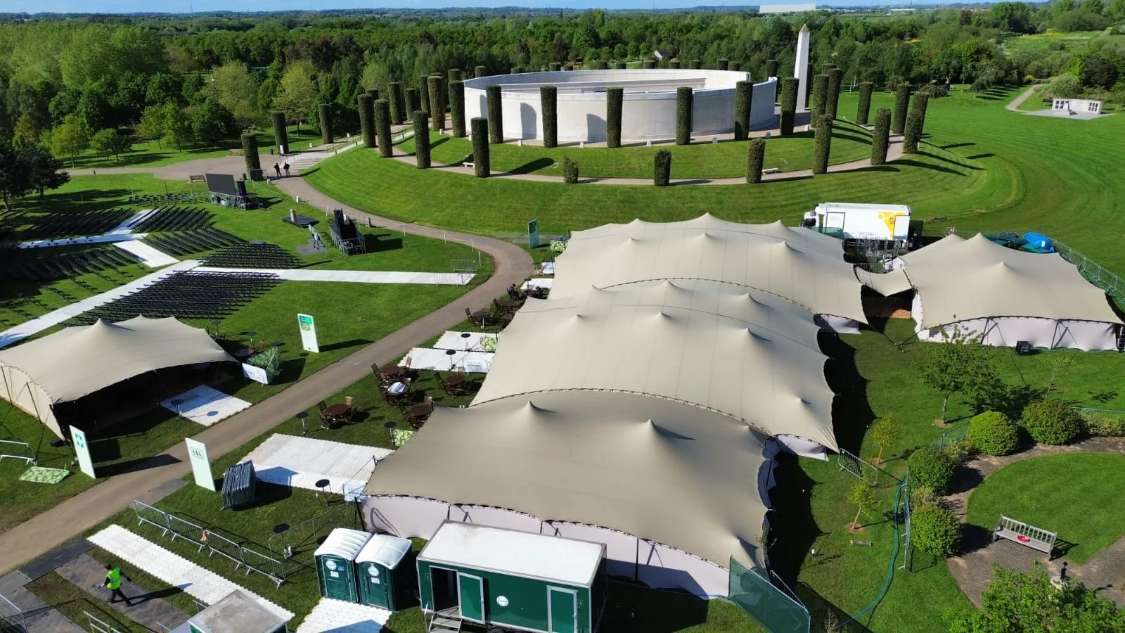 Overhead view of the National Service 60 Memorial event