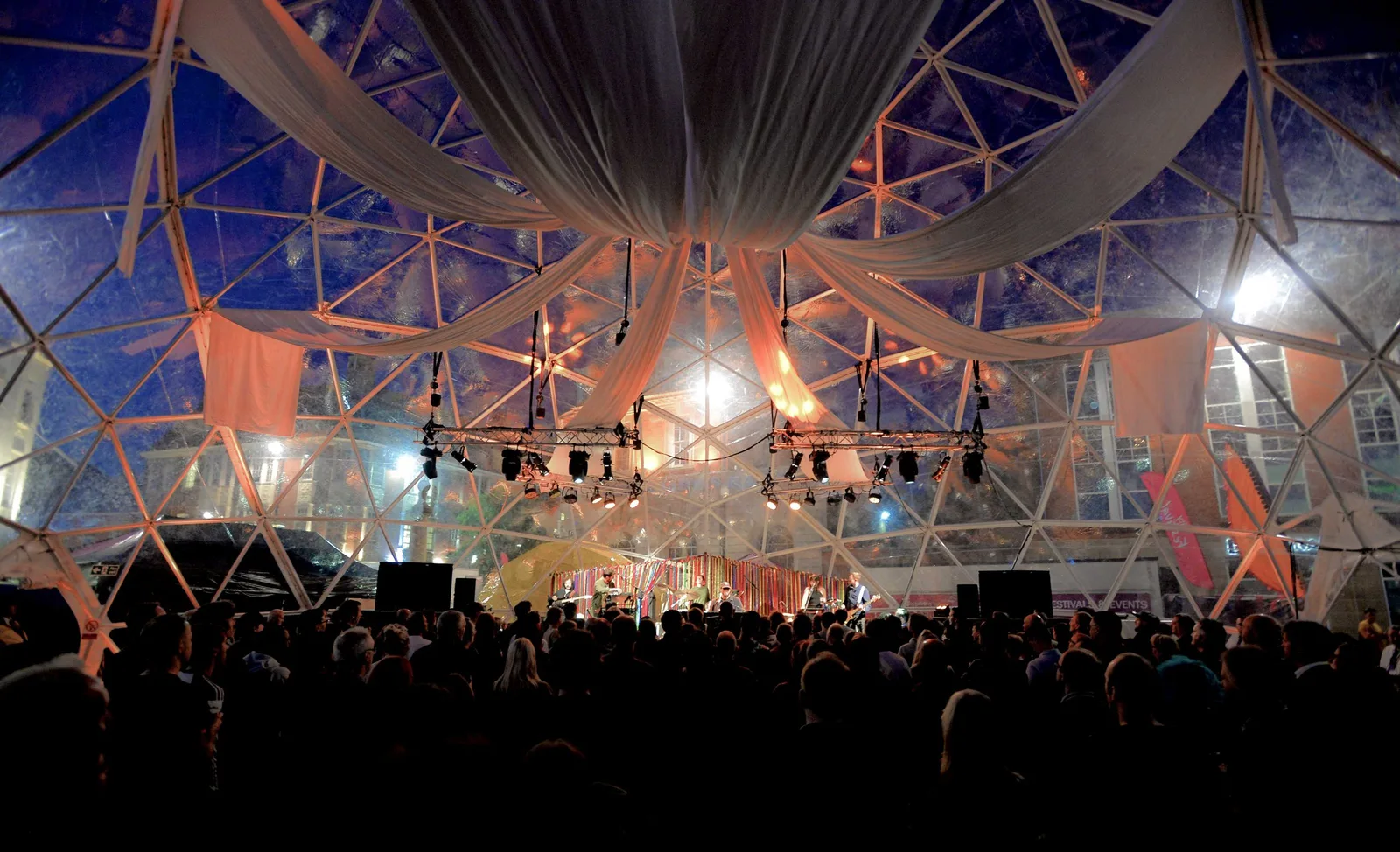 Leicester Summer Festival performance inside the geodesic dome